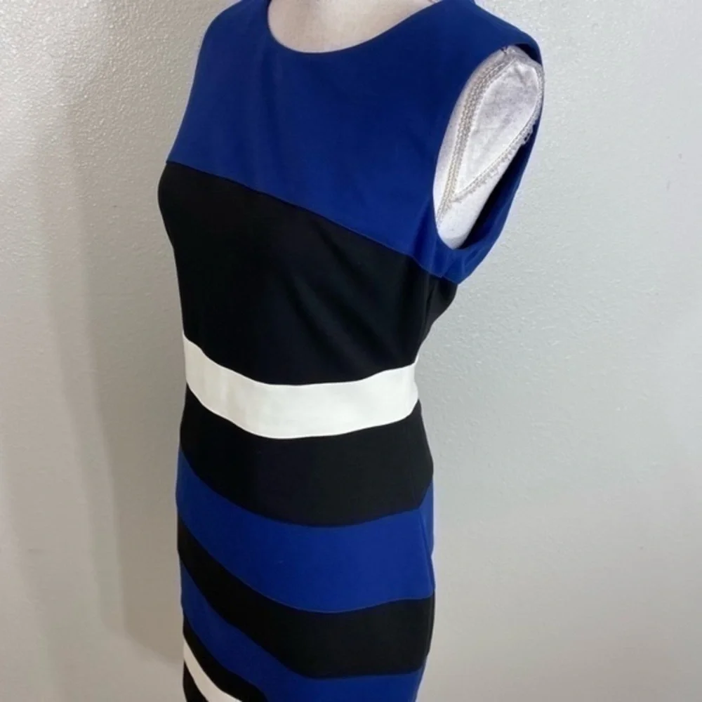 Tommy Hilfiger blue black white sheath dress - Picture 4 of 6